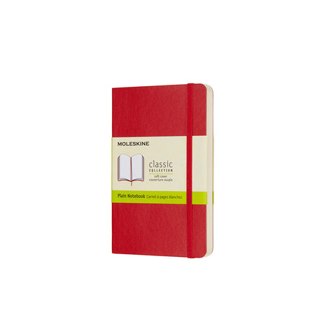 Classic Soft Cover Notebook - Plain - Pocket - Scarlet Red
