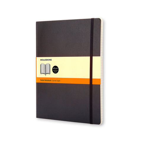 Moleskine - Classic Soft Cover Notebook - Ruled - Extra Large - Black