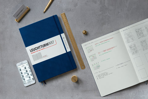 A4 Master Slim Lined Sage Hard Cover Notebook