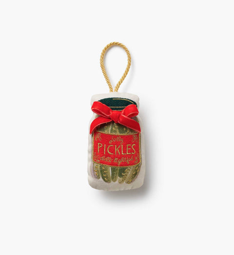 Pickle Jar Embroidered Ornament