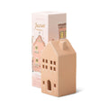 Pink Ceramic Holiday Townhouse Incense Burner | Persimmon Chestnut Incense Cones | 20pc.
