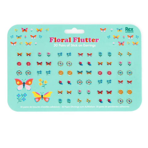 Floral Flutter Stick on Earrings