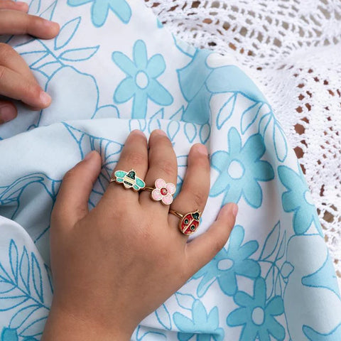 Ladybird Glitter Rings Set of 3