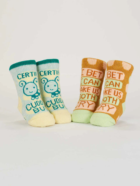 Certified Cuddle Bug & I Bet I Can Make Us Both Cry - Baby Socks