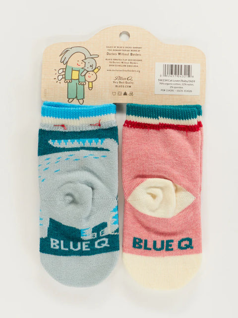 Cat Lover Jr. & The Baby Did It. Baby Socks