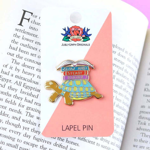 Slow And Steady Reader Lapel Pin