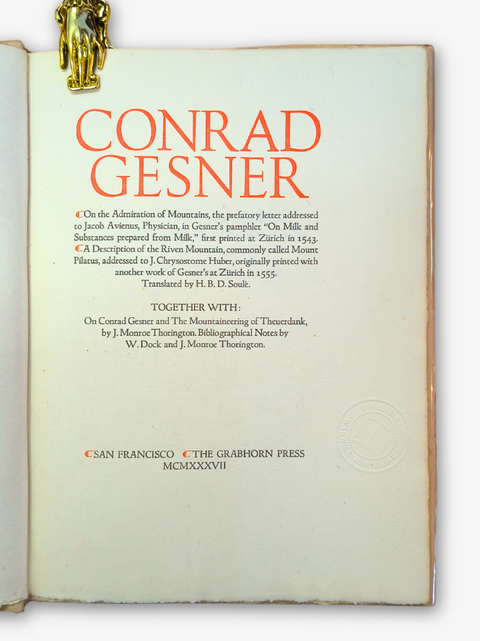 On the Admiration of Mountains (Limited Facsimile Edition)