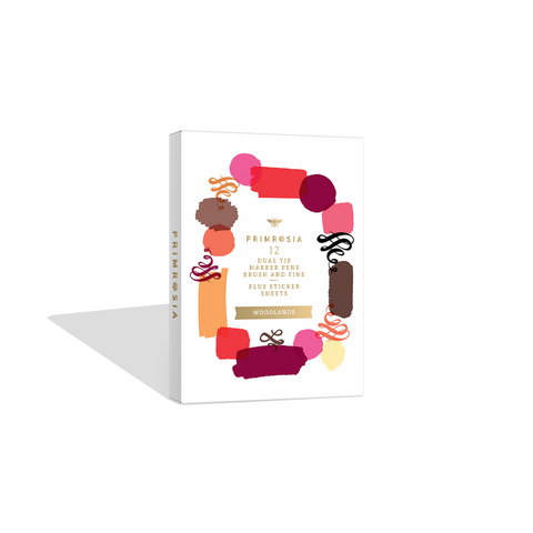 Woodlands Dual Tip Watercolour Markers and Sticker Sheets Set