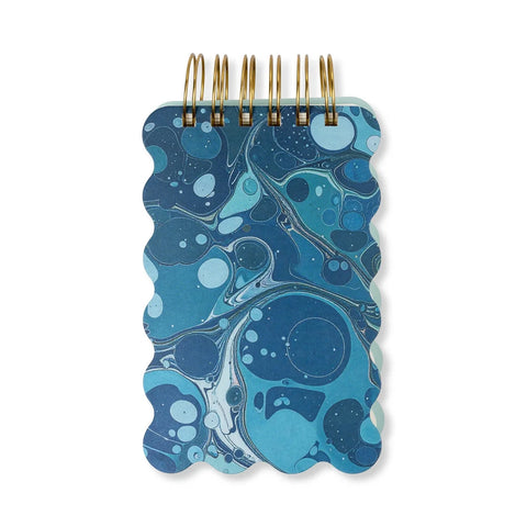 Wavy Notepad - Teal Marbling