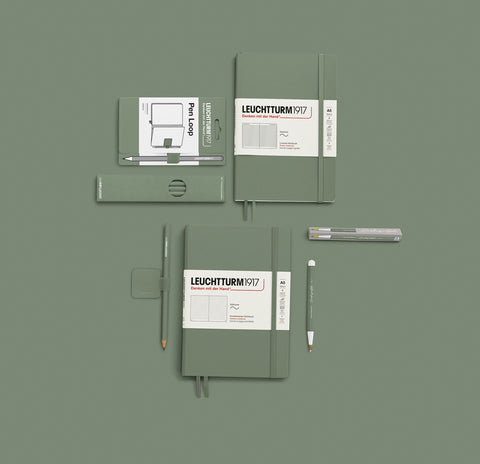 A5 Medium Plain Olive Soft Cover Notebook