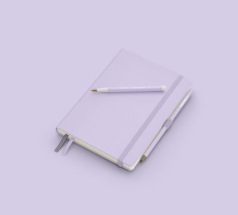 A5 Medium Ruled Lilac Hard Cover Notebook
