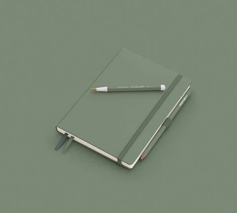 A5 Medium Olive Lined Soft Cover Notebook