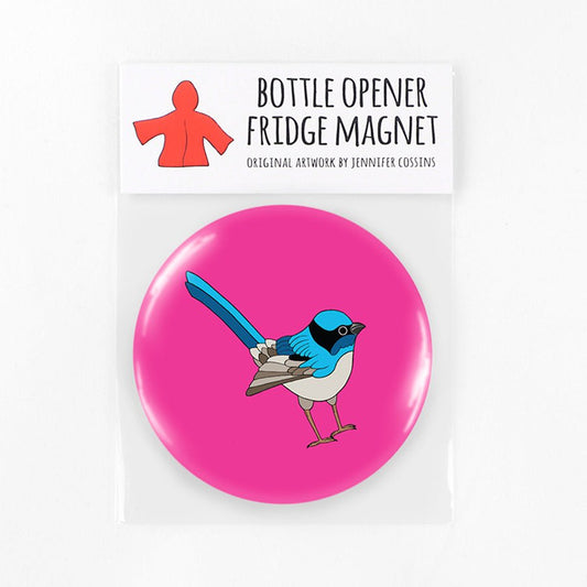 Blue Wren Bottle Opener Magnet