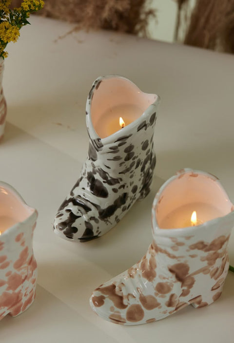 Palo Santo Suede Cowboy Boot Candle