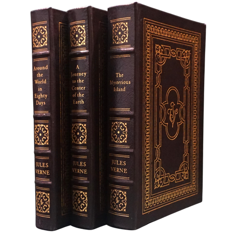 3 Verne Novels: Around the World in Eighty Days; A Journey to the Centre of the Earth; The Mysterious Island (Easton Press Editions)