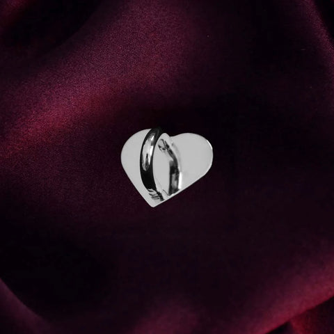 Heart Charm Anchor - Silver