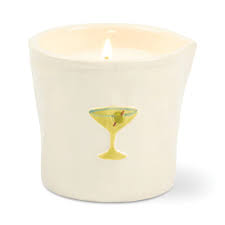 Bistro 8oz Ceramic Candle with Embossed Martini (Sparkling Bergamot)