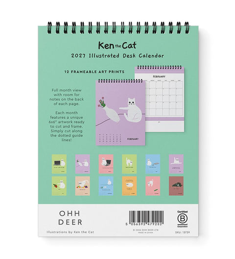 2027 Ken The Cat Desk Calendar