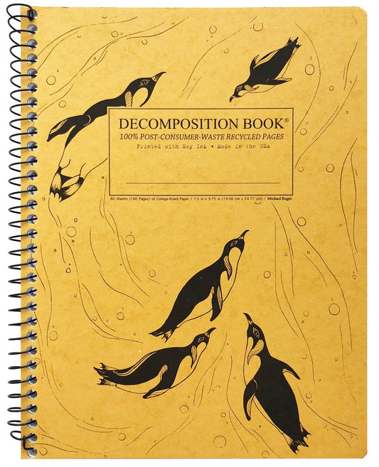 King Penguins Large Ruled Spiral Notebook