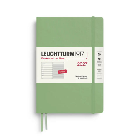 2027 Sage Weekly Planner & Notebook | A5 Hardcover