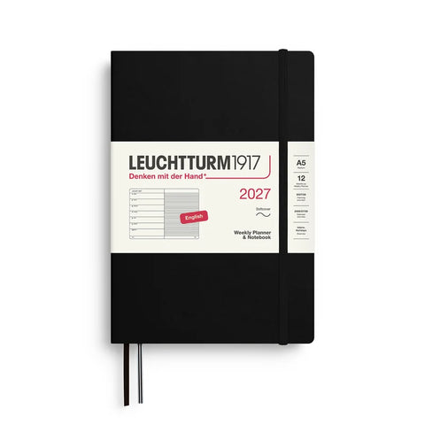 2027 Black Weekly Planner & Notebook | A5 Softcover