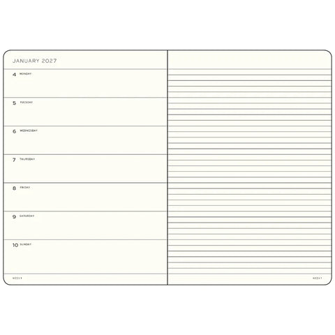 2027 Black Weekly Planner & Notebook | A5 Hardcover