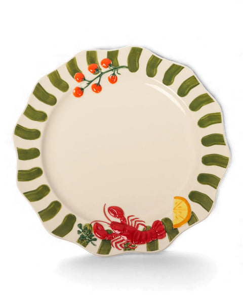 Seaview Stoneware Lobster Dinner Plate