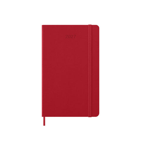 2027 Weekly Notebook Diary Hard Cover Large Scarlet Red