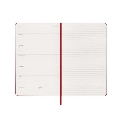 2027 Weekly Notebook Diary Hard Cover Large Scarlet Red