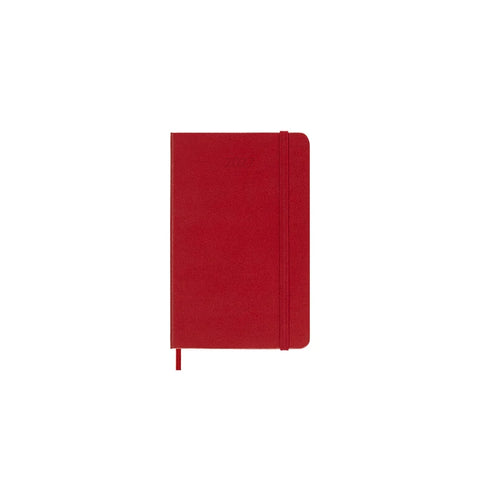 2027 Weekly Notebook Diary Hard Cover Pocket | Scarlet Red
