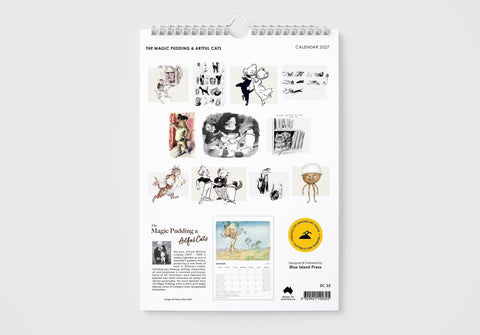 Norman Lindsay The Magic Pudding & Artful Cats 2027 Wall Calendar