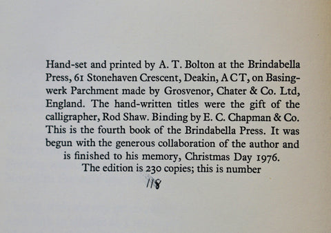 Time Given: Poems 1970-1976 (Deluxe Limited Edition)