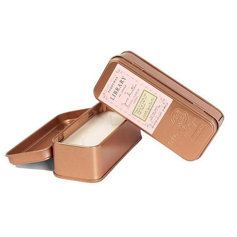 Jane Austen Library Travel Tin Candle