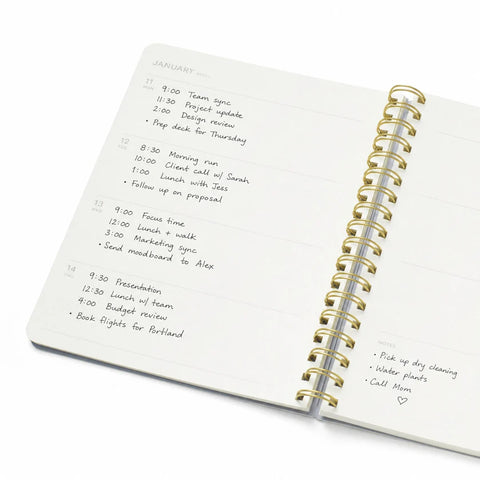 2027 Spiral Weekly Diary - Petals in Check