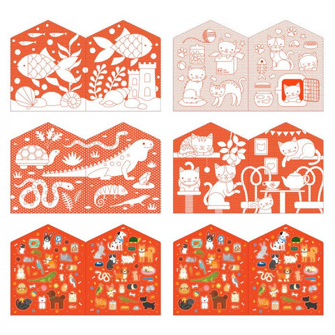 Colouring Book with Sticker-Pets