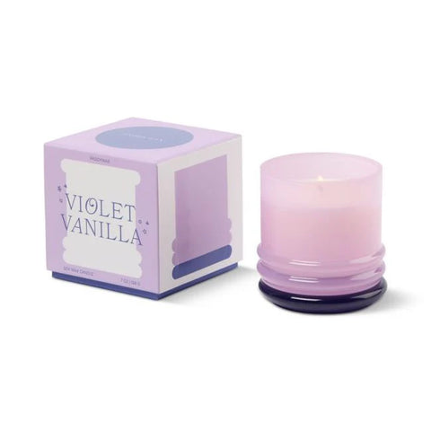 Stacked Glass Candle - Violet Vanilla