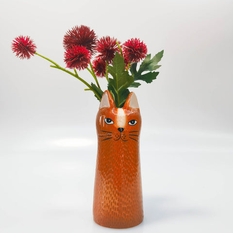 Bailey Cat Vase - Orange