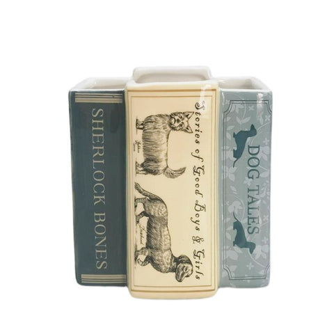 Dog Books Planter - Green