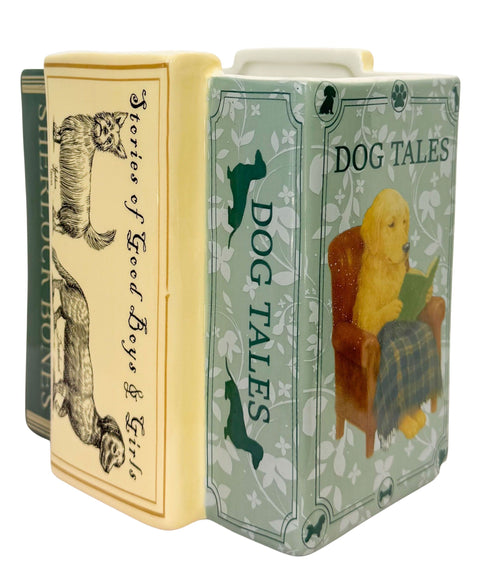 Dog Books Planter - Green