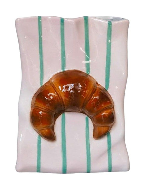 Croissant Bag Vase Pink & Brown