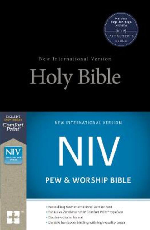 NIV, Pew and Worship Bible, Hardcover, Black, Comfort Print - 9780310446262