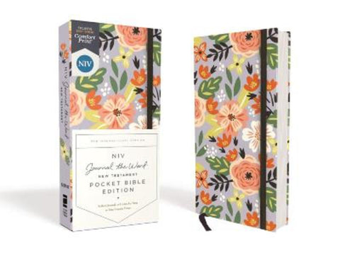 NIV, Journal the Word New Testament (Perfect for Note-Taking), Pocket Bible Edition, Hardcover, Floral, Red Letter, Comfort Print by Zondervan - 9780310458159