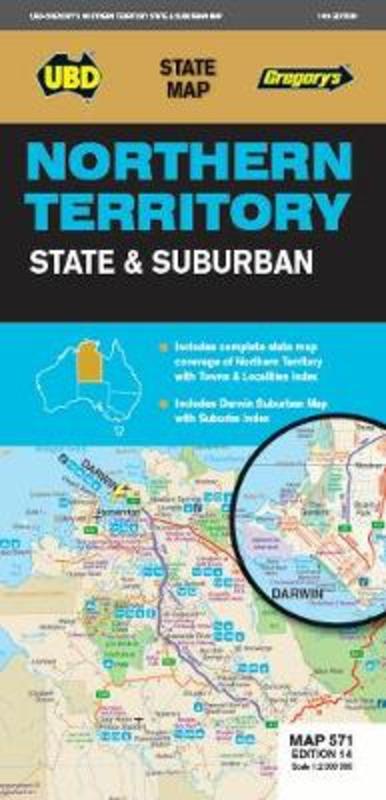 Northern Territory State & Suburban Map 571 14th ed by UBD Gregory's - 9780731932276