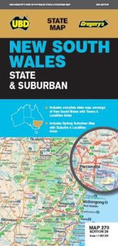 New South Wales State & Suburban Map 270 29th ed by UBD Gregory's - 9780731932535
