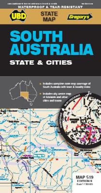 South Australia State & Cities Map 519 10th waterproof by UBD Gregory's - 9780731932955