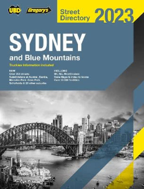 Sydney & Blue Mountains Street Directory 2023 59th ed by UBD Gregory's - 9780731933020