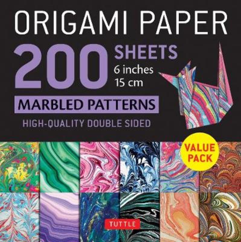 Origami Paper 200 sheets Marbled Patterns 6" (15 cm) by Tuttle Studio - 9780804852845
