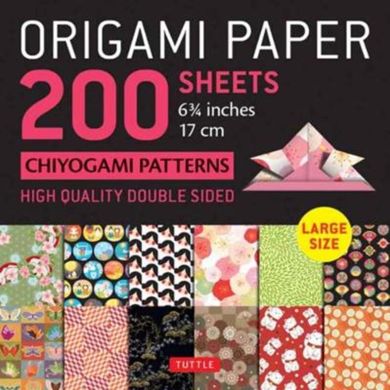 Origami Paper 200 sheets Chiyogami Patterns 6 3/4" (17cm) by Tuttle Studio - 9780804853132