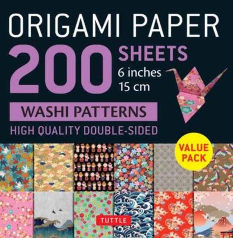 Origami Paper 200 sheets Washi Patterns 6" (15 cm) by Tuttle Studio - 9780804853606
