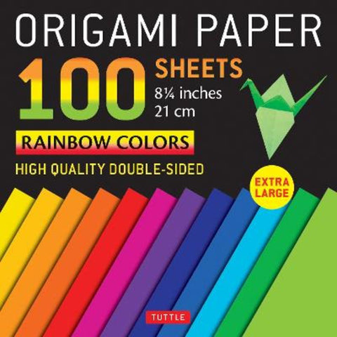 Origami Paper 100 sheets Rainbow Colors 8 1/4" (21 cm) by Tuttle Studio - 9780804855761